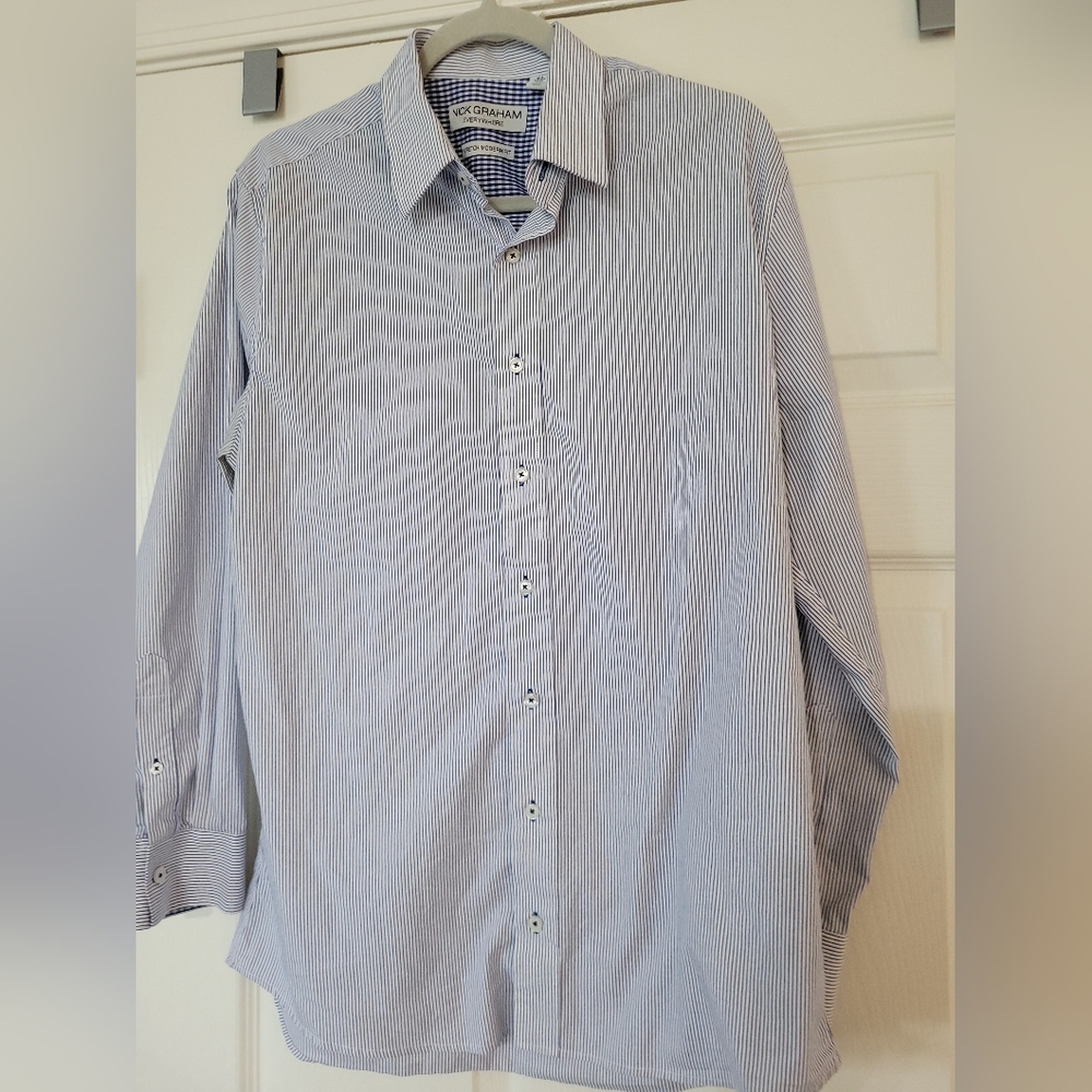 NICK GRAHAM Everywhere Men's Stretch Modern Fit Long Sleeve Button Down Shirt